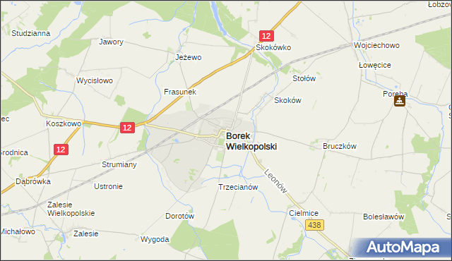 mapa Borek Wielkopolski, Borek Wielkopolski na mapie Targeo