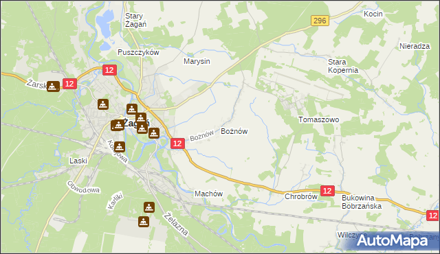 mapa Bożnów, Bożnów na mapie Targeo