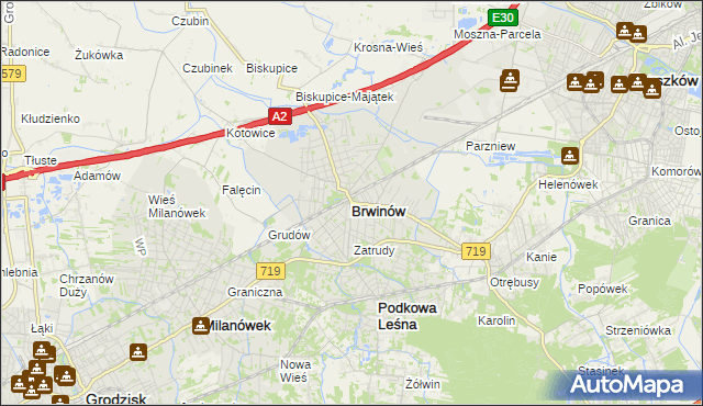 mapa Brwinów, Brwinów na mapie Targeo