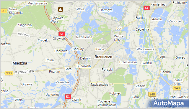 mapa Brzeszcze, Brzeszcze na mapie Targeo