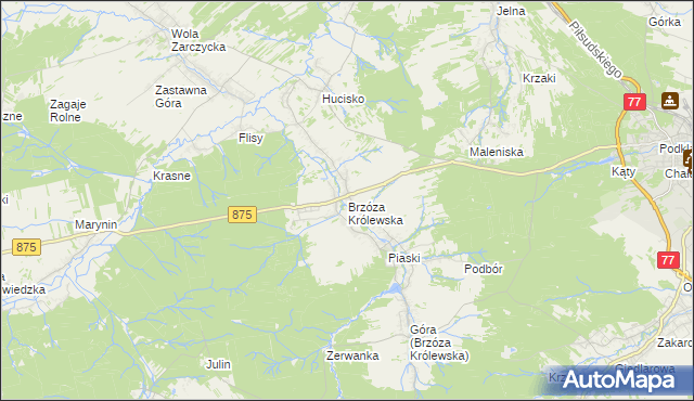 mapa Brzóza Królewska, Brzóza Królewska na mapie Targeo