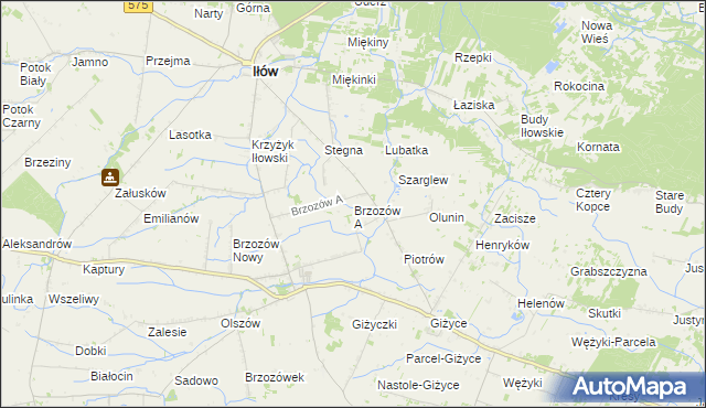 mapa Brzozów A, Brzozów A na mapie Targeo