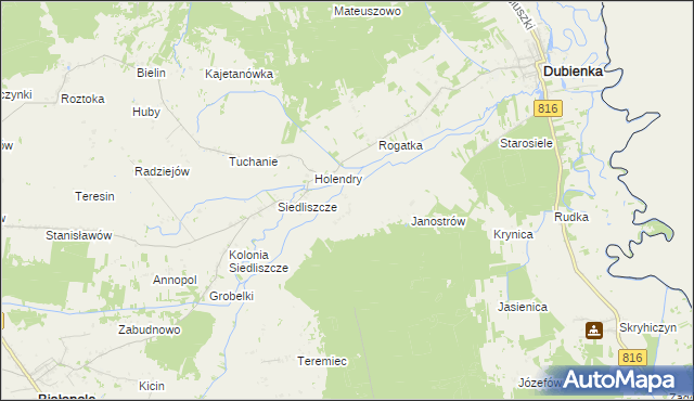 mapa Brzozowiec gmina Dubienka, Brzozowiec gmina Dubienka na mapie Targeo