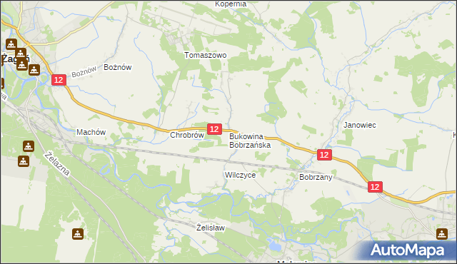 mapa Bukowina Bobrzańska, Bukowina Bobrzańska na mapie Targeo