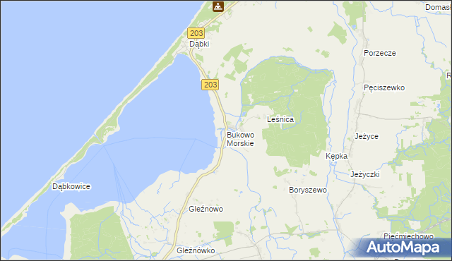 mapa Bukowo Morskie, Bukowo Morskie na mapie Targeo