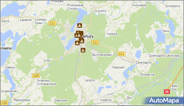 mapa Burchardztwo, Burchardztwo na mapie Targeo