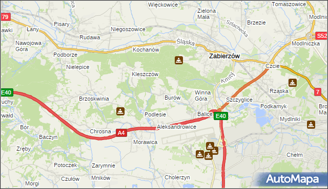 mapa Burów, Burów na mapie Targeo