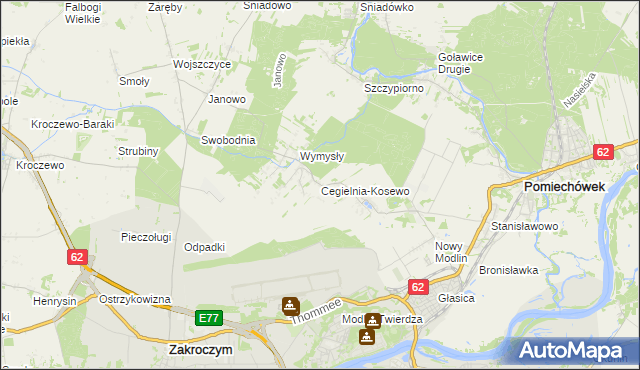 mapa Cegielnia-Kosewo, Cegielnia-Kosewo na mapie Targeo