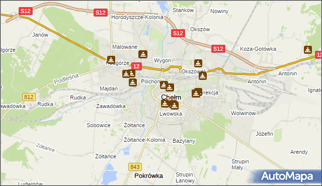 mapa Chełma, Chełm na mapie Targeo