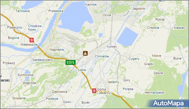 mapa Chmielów gmina Nowa Dęba, Chmielów gmina Nowa Dęba na mapie Targeo