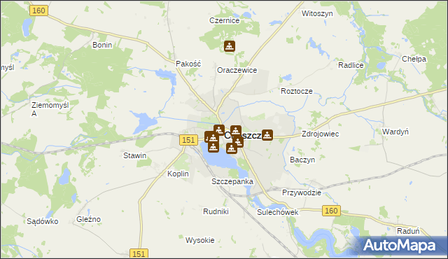 mapa Choszczno, Choszczno na mapie Targeo