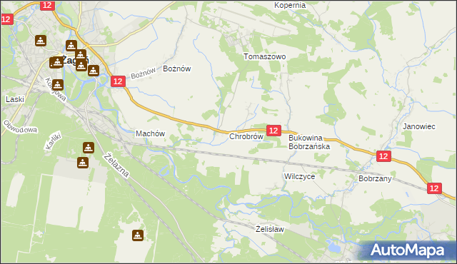 mapa Chrobrów, Chrobrów na mapie Targeo