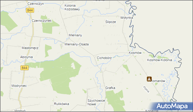 mapa Cichobórz, Cichobórz na mapie Targeo