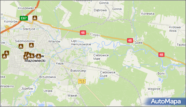 mapa Ciebłowice Małe, Ciebłowice Małe na mapie Targeo