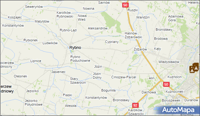 mapa Ćmiszew Rybnowski, Ćmiszew Rybnowski na mapie Targeo