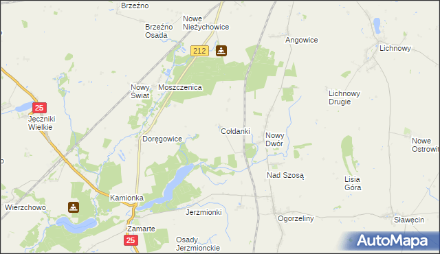 mapa Cołdanki, Cołdanki na mapie Targeo