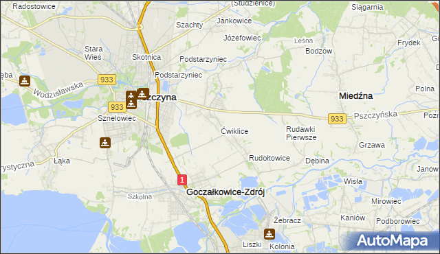 mapa Ćwiklice, Ćwiklice na mapie Targeo