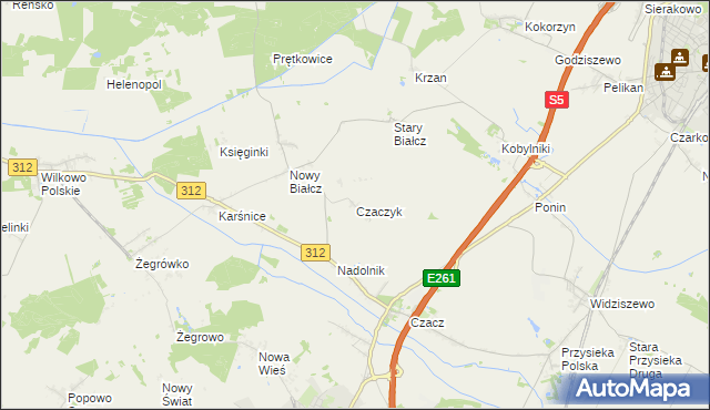 mapa Czaczyk, Czaczyk na mapie Targeo