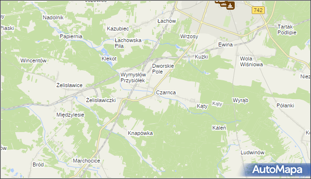 mapa Czarnca, Czarnca na mapie Targeo