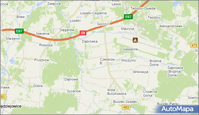 mapa Czestków B, Czestków B na mapie Targeo