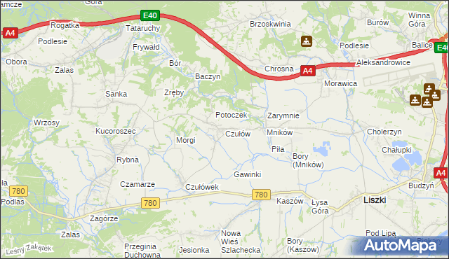 mapa Czułów, Czułów na mapie Targeo