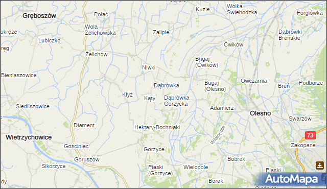 mapa Dąbrówka Gorzycka, Dąbrówka Gorzycka na mapie Targeo