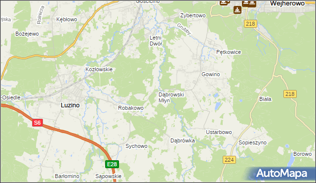 mapa Dąbrowski Młyn, Dąbrowski Młyn na mapie Targeo