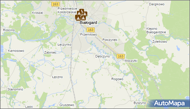 mapa Dębczyno, Dębczyno na mapie Targeo