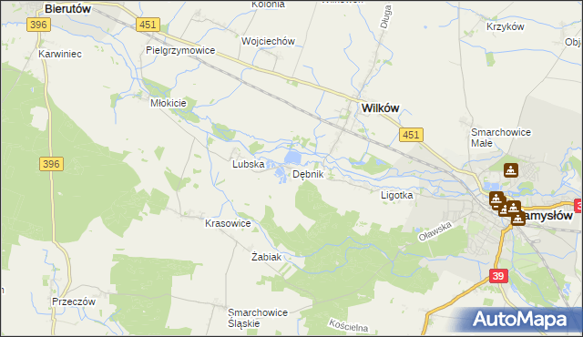 mapa Dębnik gmina Wilków, Dębnik gmina Wilków na mapie Targeo