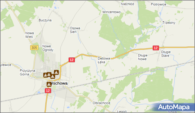 mapa Dębowa Łęka, Dębowa Łęka na mapie Targeo