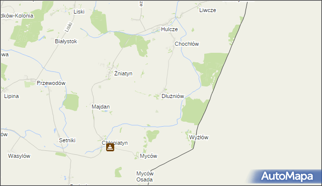 mapa Dłużniów, Dłużniów na mapie Targeo