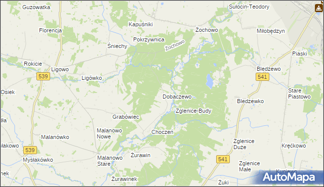 mapa Dobaczewo, Dobaczewo na mapie Targeo