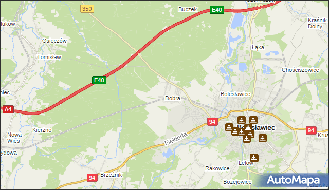 mapa Dobra gmina Bolesławiec, Dobra gmina Bolesławiec na mapie Targeo