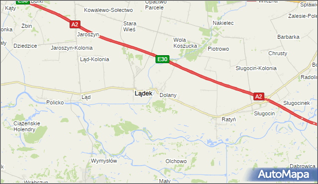 mapa Dolany gmina Lądek, Dolany gmina Lądek na mapie Targeo