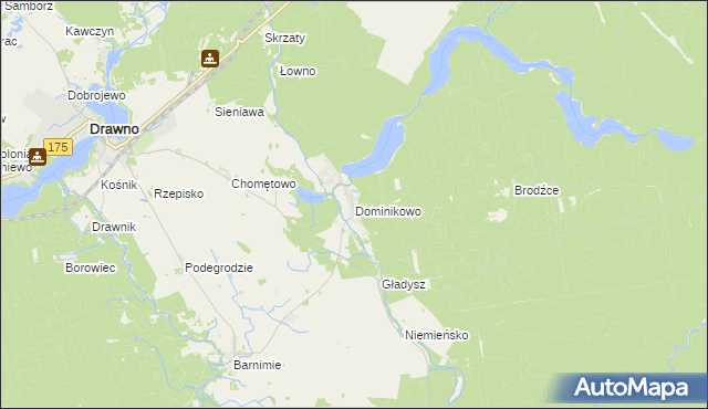 mapa Dominikowo, Dominikowo na mapie Targeo