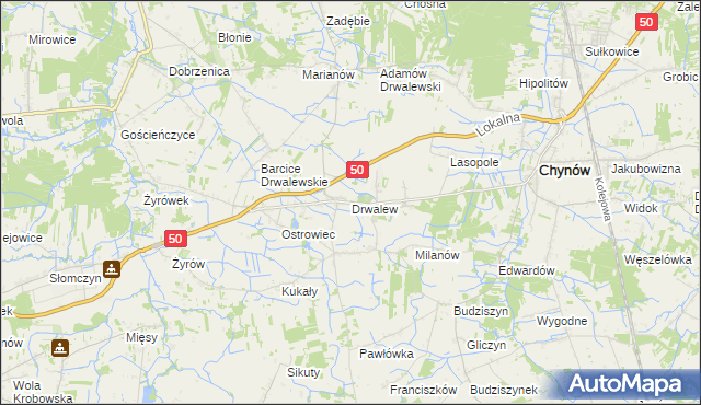 mapa Drwalew gmina Chynów, Drwalew gmina Chynów na mapie Targeo