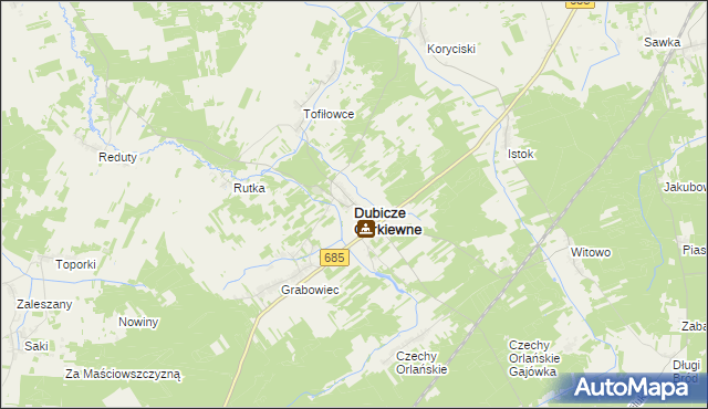 mapa Dubicze Cerkiewne, Dubicze Cerkiewne na mapie Targeo