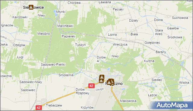 mapa Dylów A, Dylów A na mapie Targeo