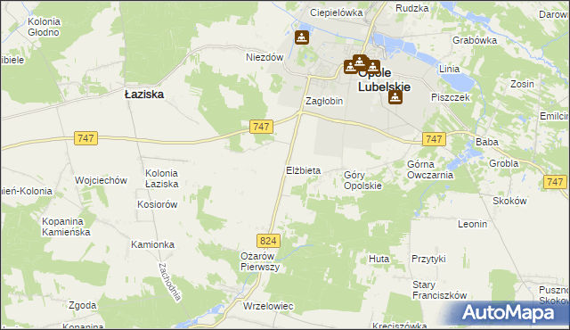 mapa Elżbieta, Elżbieta na mapie Targeo