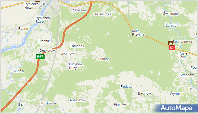 mapa Fidest, Fidest na mapie Targeo