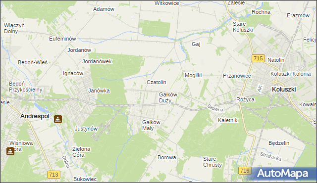 mapa Gałków Duży, Gałków Duży na mapie Targeo