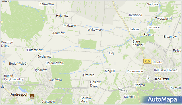 mapa Gałkówek-Parcela, Gałkówek-Parcela na mapie Targeo