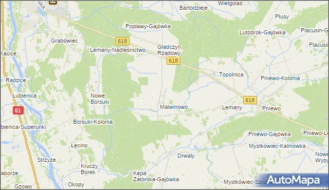 mapa Gładczyn Szlachecki, Gładczyn Szlachecki na mapie Targeo