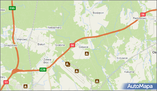 mapa Glewice, Glewice na mapie Targeo