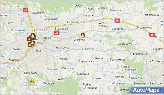 mapa Gliniczek, Gliniczek na mapie Targeo