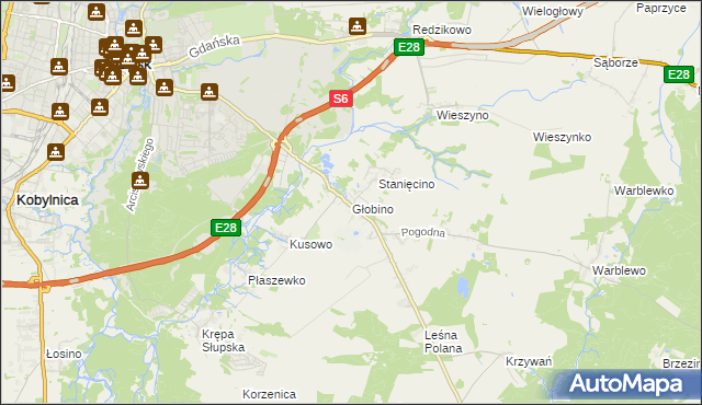 mapa Głobino, Głobino na mapie Targeo