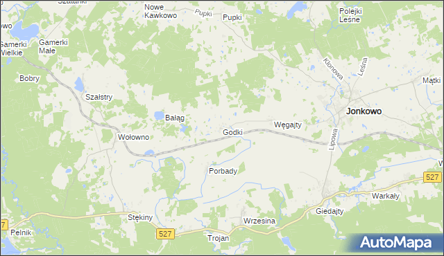 mapa Godki, Godki na mapie Targeo