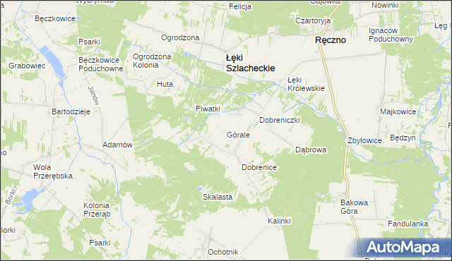 mapa Górale gmina Łęki Szlacheckie, Górale gmina Łęki Szlacheckie na mapie Targeo