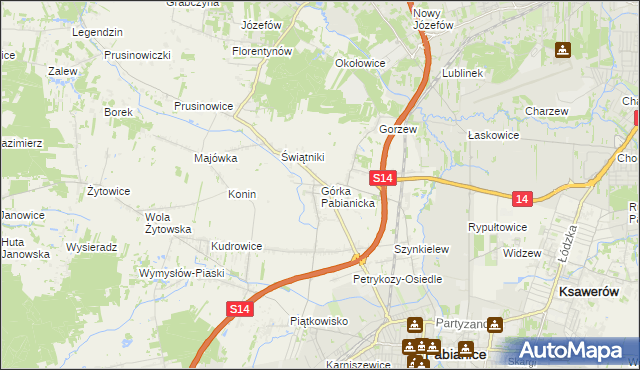 mapa Górka Pabianicka, Górka Pabianicka na mapie Targeo