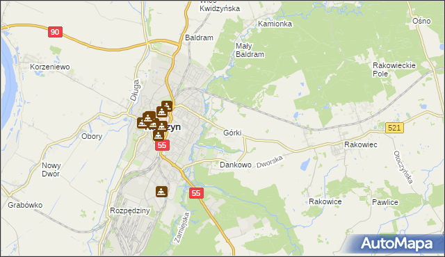 mapa Górki gmina Kwidzyn, Górki gmina Kwidzyn na mapie Targeo